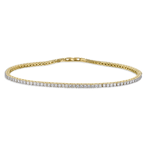 1.5ct Lab Diamond Tennis Bracelet Claw Set in 18K Gold Vermeil